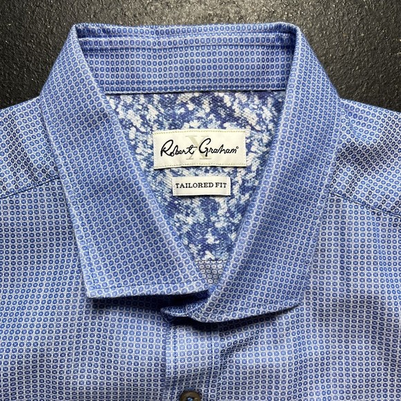 ROBERT GRAHAM Button Front Shirt Men's 46 / 18 Cotton Long Sleeve - Picture 2 of 7